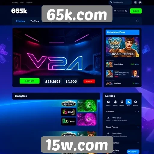 Explorando a interface do usuário no site 65k.com